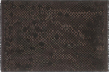 Flat Weave Kilim, Antique, Navaho, Vintage, Handmade, Geometric Kilim Black Brown Hand-Woven Rectangle 100% Wool Area Rug 6 x 8